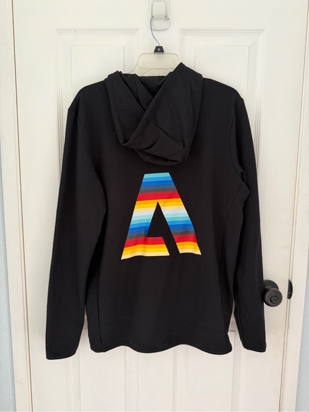 Men’s Adobe Summit Las Vegas Black Striped A Logo Graphic Zip-Up Hoodie Size S
